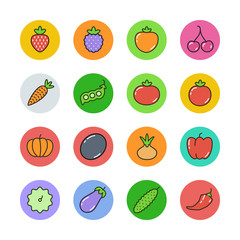Fruits and vegetables icons