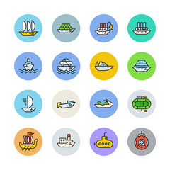 Water transport icons