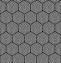 Seamless latticed pattern. 3D illusion.