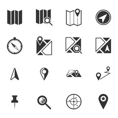 Map icons,Vector EPS10.