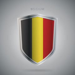 Fototapeta premium Flags europe vector icon. Belgium flag, isolated. Modern design. National country flag. Country of member the European Union.