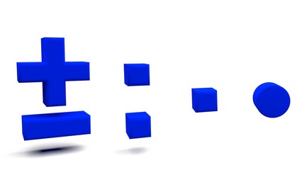 Obraz premium 3D rendering of symbols in big letters on a white background.