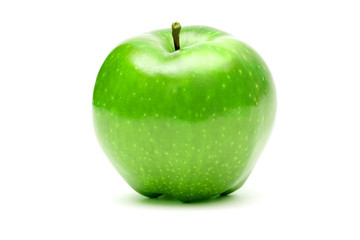 ripe green apple isolated on white