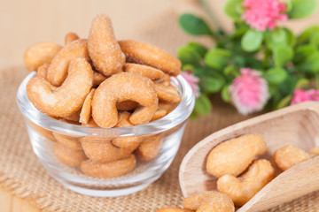 fresh cashew nuts in a bowl