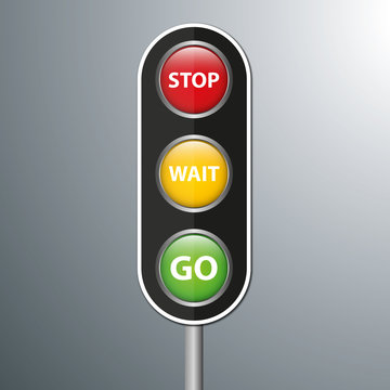 Ampel - Infofrafik - stop, wait, go