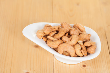 fresh cashew nuts in a bowl