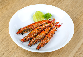 Grilled king prawns
