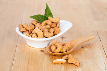 fresh cashew nuts in a bowl