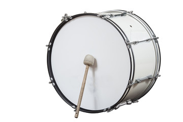 Fototapeta na wymiar classic musical instrument big drum isolated on white background