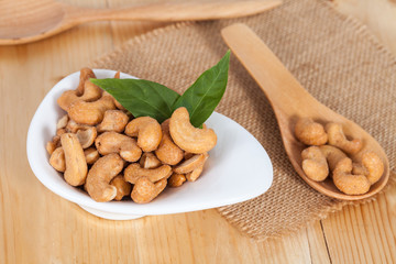 fresh cashew nuts in a bowl
