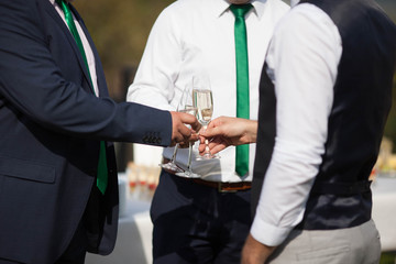 outdoors buffet table, champagne, celebration, summer, Lviv, eve