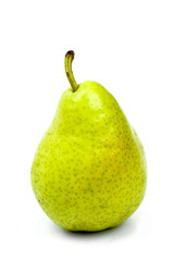 tasty ripe green pear isolated on white
