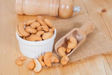 fresh cashew nuts in a bowl
