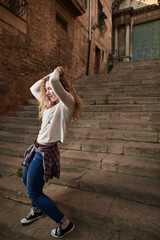 Beautiful Girl in the Old Town