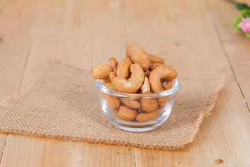 fresh cashew nuts in a bowl
