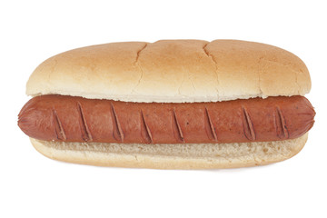 bread with cooked hotdogs