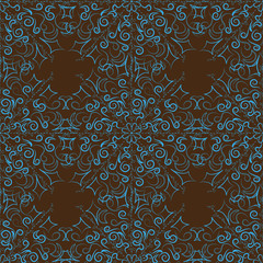abstract flower pattern beads seamless background with snowflakes