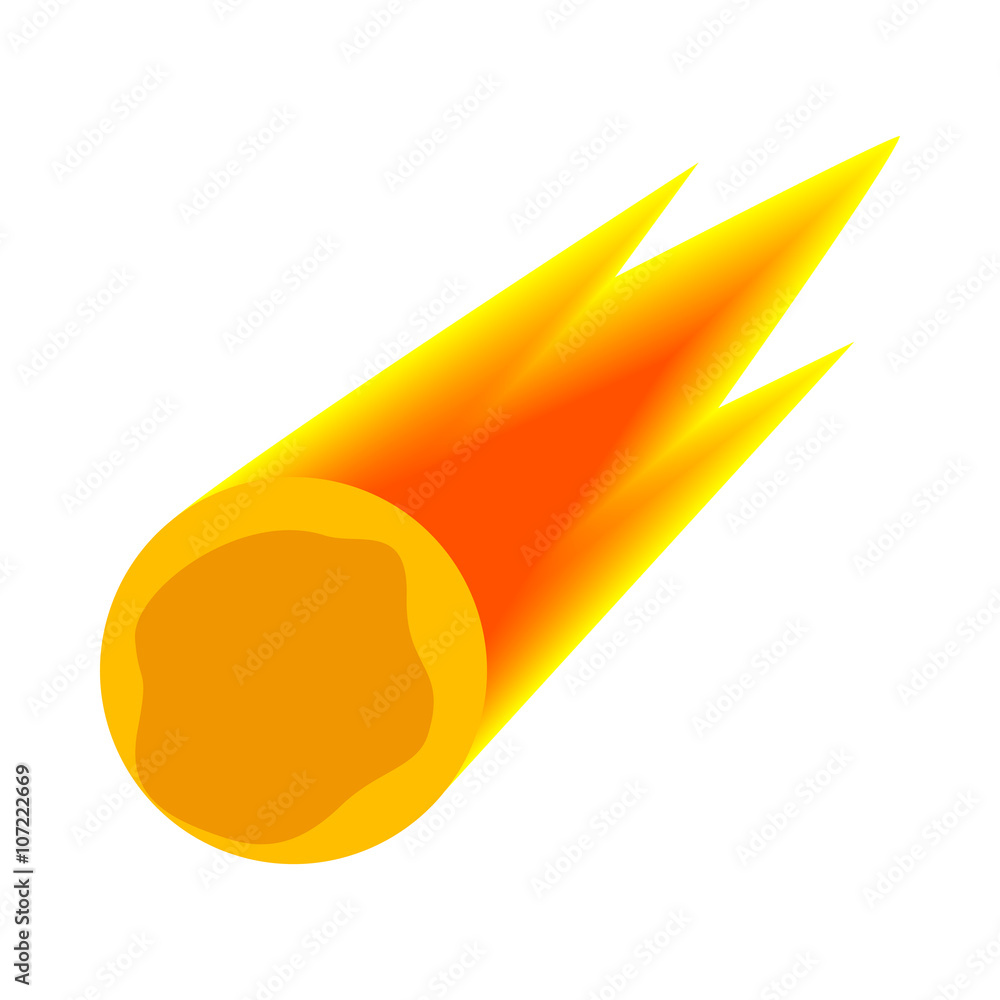 Poster falling meteor with long tail icon