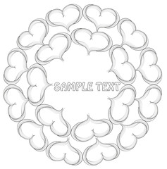 abstract decorative round frame of hearts vector card for congratulations