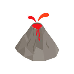 Volcano erupting icon, isometric 3d style 