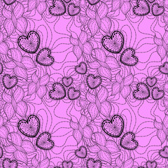 seamless pattern of openwork lace hand-drawn