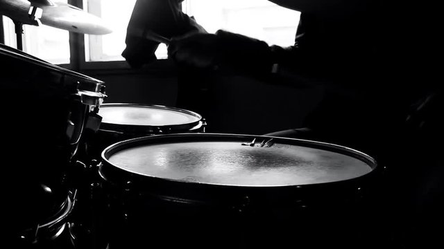 Drummer in studio