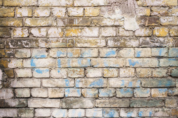 Old painted brick wall