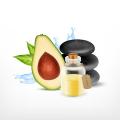 Avocado with oil