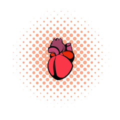 Human heart icon, comics style
