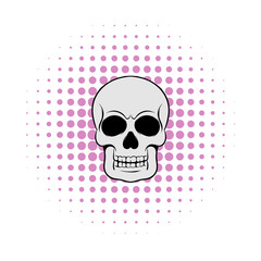 Skull icon, comics style