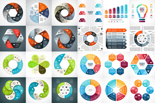 Vector circle arrows infographic, diagram, graph, presentation, chart. Business cycle concept with 6 options, parts, steps, processes. Info graphic data template.