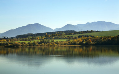 Fototapeta na wymiar Landscape near Liptovsky Mikulas. Slovakia