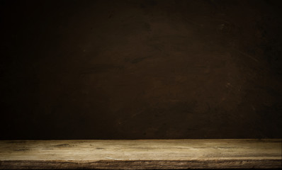 background barrel and worn old table of wood