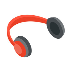 Headphones icon, cartoon style