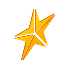 Obraz premium Gold star icon, isometric 3d style 