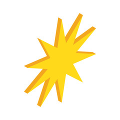 Obraz premium Ten pointed star icon, isometric 3d style