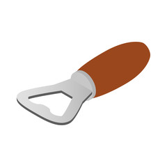 Bottle opener icon, isometric 3d style