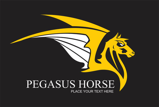 Yellow pegasus horse