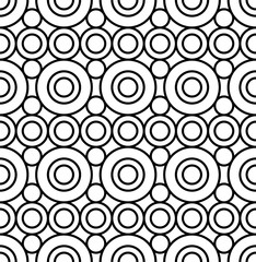 Vector modern seamless geometry pattern circles, black and white abstract geometric background, pillow print, monochrome retro texture, hipster fashion design