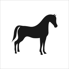 Obraz na płótnie Canvas Horse silhouette simple icon on white background