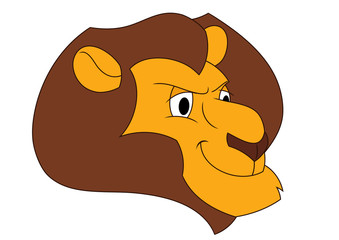 Smiling lion head