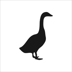 Goose silhouette simple icon on  background