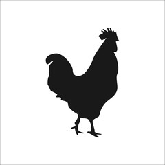 Cock silhouette simple icon on  background