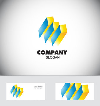 Abstract geometric paralelipipedo logo