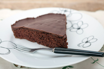 Homemade baked sweet chocolate cake