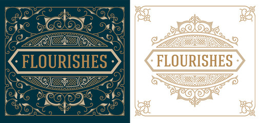 Vintage logo templates with Flourishes Elegant Design Elements