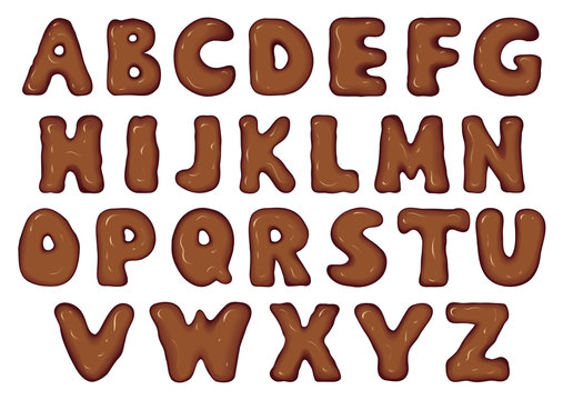 Vector Set Of Chocolate Letters