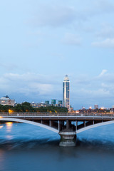 London at dawn. View from Chelsea bridge