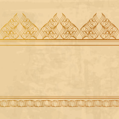 golden ornamental borders on the textured background. There are seamless borders in the brush pallette