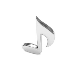 music note, on white. 3d rendering.